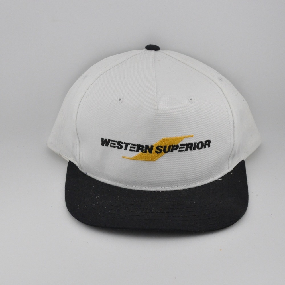 Headline Headwear Western Superior Hat OSFA White‎ Black Snapback Vintage